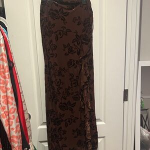 Altar'd State Chocolate Floral Maxi Skirt